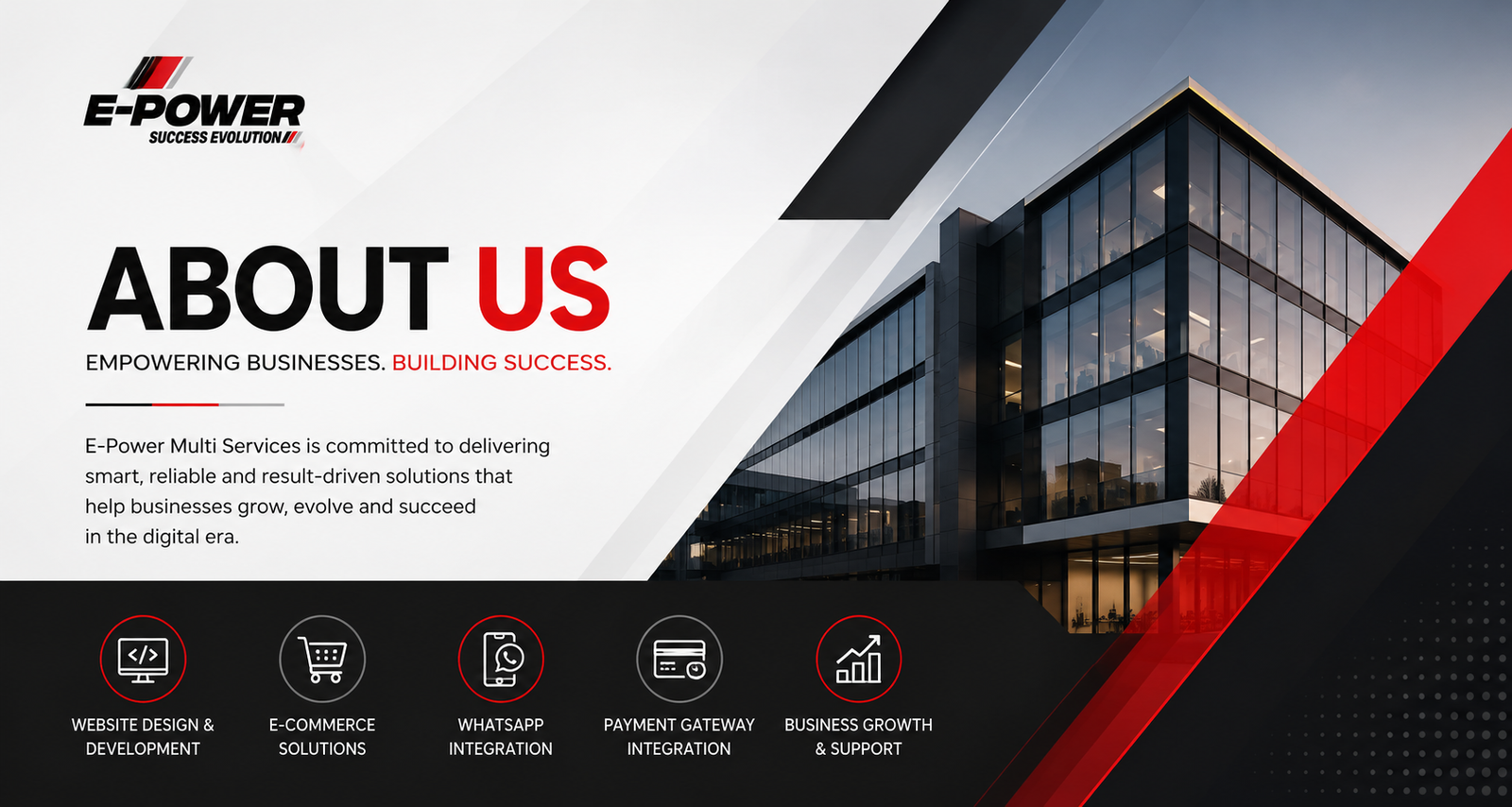 Professional team at E-Power Multi Services delivering WordPress website development, eCommerce solutions, business automation, and digital transformation services.